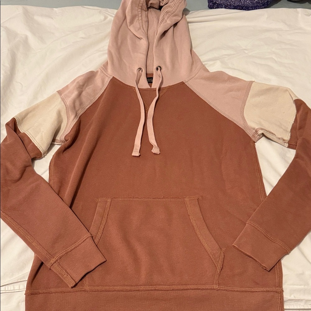Abercrombie & Fitch Pink and Tan Hoodie